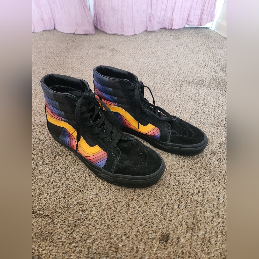 Black Colorful High Top Vans